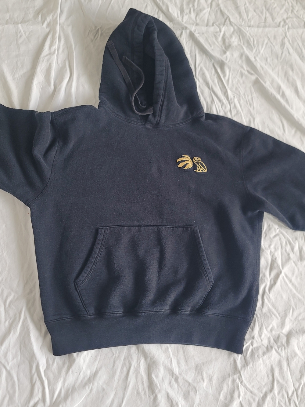 OVO Black Hoodie with Gold Owl & Basketball Embroidery